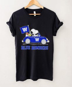 Snoopy drive a car Blue Bombers football flag logo gift hoodie, sweater, longsleeve, shirt v-neck, t-shirt