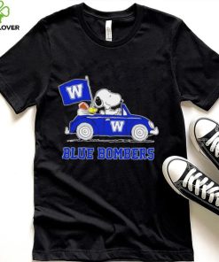 Snoopy drive a car Blue Bombers football flag logo gift hoodie, sweater, longsleeve, shirt v-neck, t-shirt