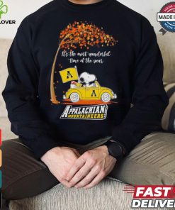 Snoopy driving car Appalachian State Mountaineers Fall the most wonderful shirt 2 Snoopy driving car Appalachian State Mountaineers Fall the most wonderful shirt
