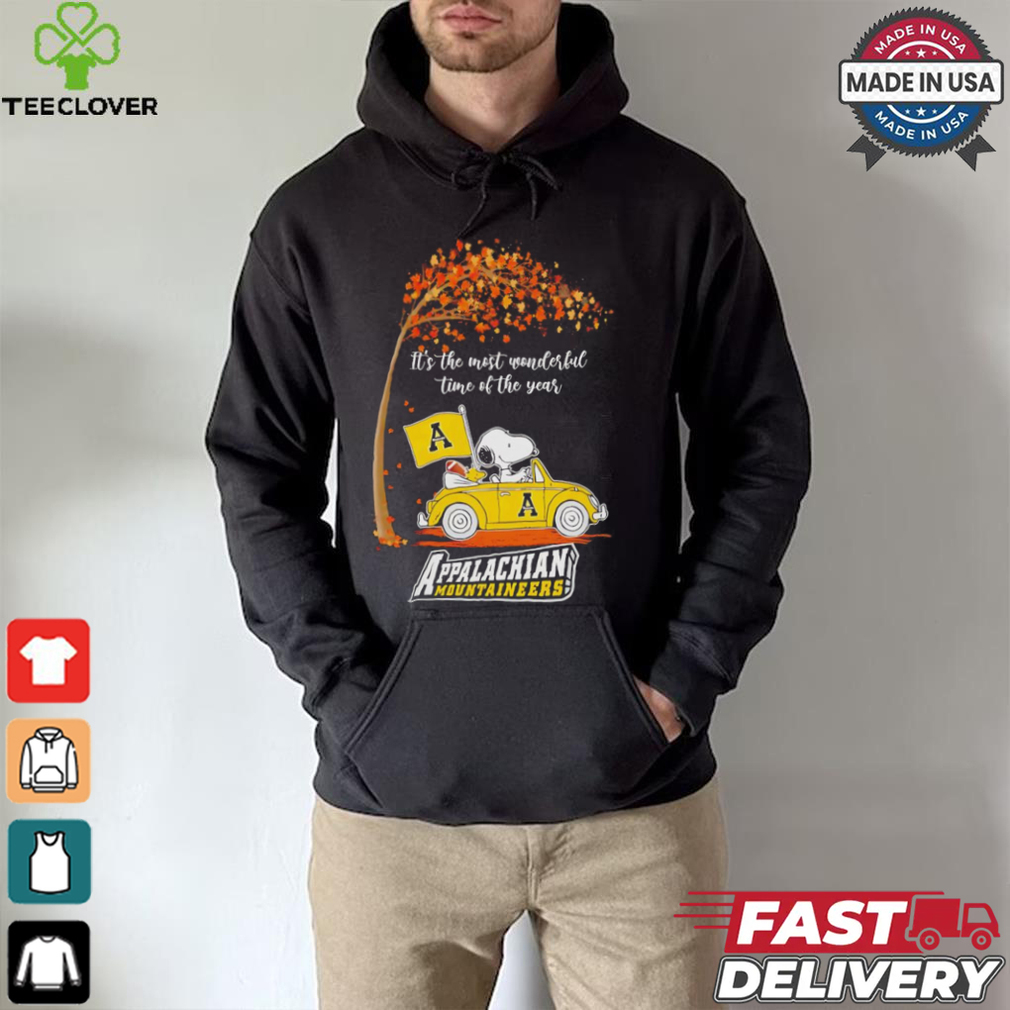Snoopy driving car Appalachian State Mountaineers Fall the most wonderful shirt Snoopy driving car Appalachian State Mountaineers Fall the most wonderful shirt