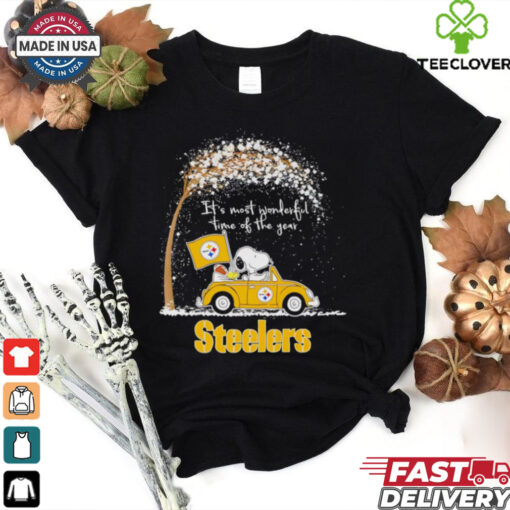 Snoopy driving car Steelers most wonderful time of the year Winter shirt