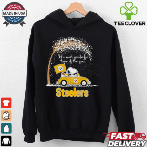 Snoopy driving car Steelers most wonderful time of the year Winter shirt