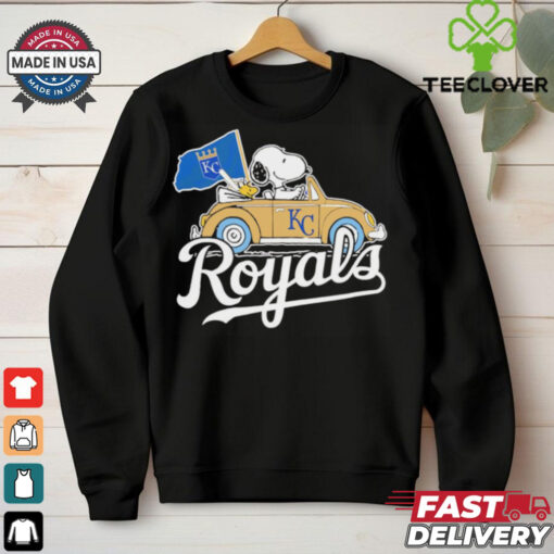 Snoopy driving car let’s go Kansas City Royals MLB Playoff hoodie, sweater, longsleeve, shirt v-neck, t-shirt