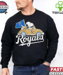 Snoopy driving car let’s go Kansas City Royals MLB Playoff hoodie, sweater, longsleeve, shirt v-neck, t-shirt