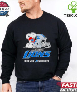 Snoopy hug Detroit Lions forever win or lose shirt