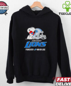 Snoopy hug Detroit Lions forever win or lose shirt