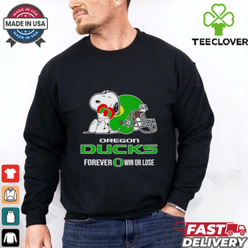 Snoopy hug Oregon Ducks forever win or lose shirt