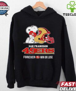 Snoopy hug San Francisco 49ers forever win or lose shirt