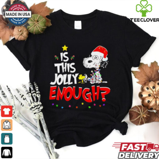 Snoopy is this jolly enough Christmas shirt