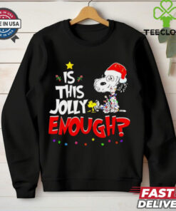 Snoopy is this jolly enough Christmas shirt