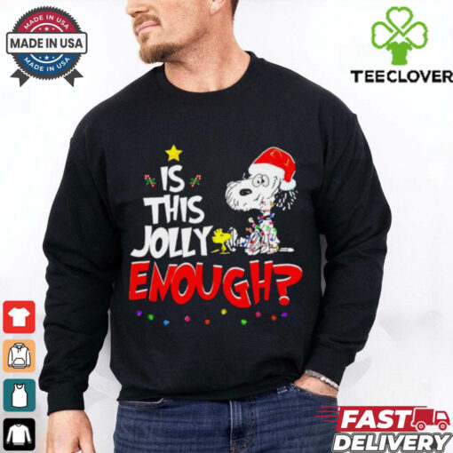 Snoopy is this jolly enough Christmas shirt