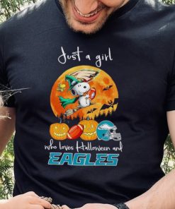 Snoopy just a girl who loves Halloween and Eagles shirt 2 Snoopy just a girl who loves Halloween and Eagles shirt