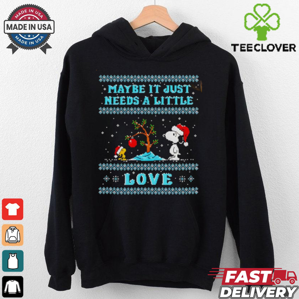 Snoopy maybe it just needs a little love ugly Christmas shirt Snoopy maybe it just needs a little love ugly Christmas shirt