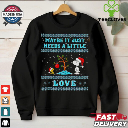 Snoopy maybe it just needs a little love ugly Christmas shirt