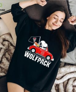Snoopy riding car NC State Wolfpack shirt