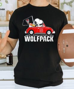 Snoopy riding car NC State Wolfpack shirt