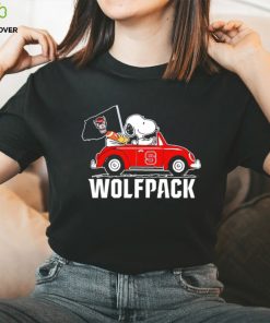Snoopy riding car NC State Wolfpack shirt