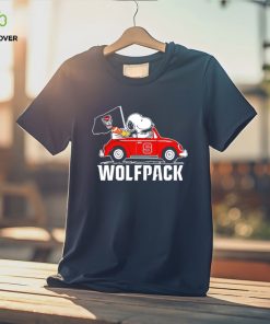 Snoopy riding car NC State Wolfpack shirt