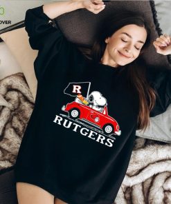 Snoopy riding car Rutgers Scarlet Knights shirt