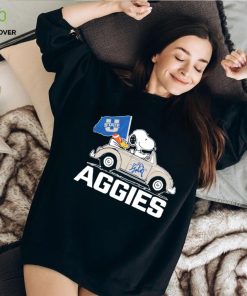 Snoopy riding car Utah State Aggies shirt