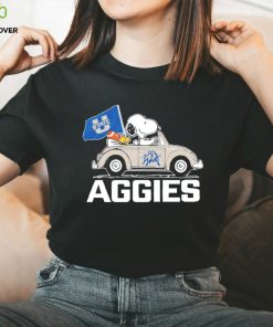 Snoopy riding car Utah State Aggies shirt 2 Snoopy riding car Utah State Aggies shirt