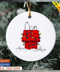 Snoopy sleeping merry Christmas ornament