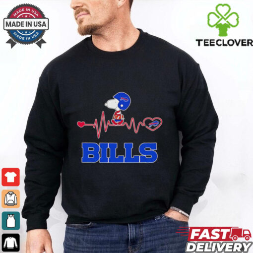 Snoopy walking on heartbeat Buffalo Bills football shirt