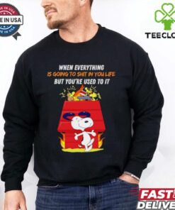 Snoopy when everything is going to shit in you life but you’re used to it shirt