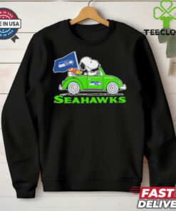 Snoopy x Woodstock driving car let’s go Seattle Seahawks shirt