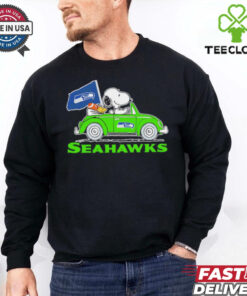 Snoopy x Woodstock driving car let’s go Seattle Seahawks shirt