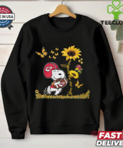 Snoppy And Woodstock Sunflower Kansas City Chiefs Shirt Recovered