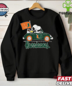 Snoppy In Car The Miami Hurricanes 2024 Shirt