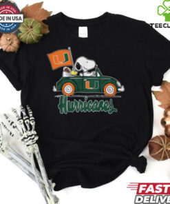 Snoppy In Car The Miami Hurricanes 2024 Shirt