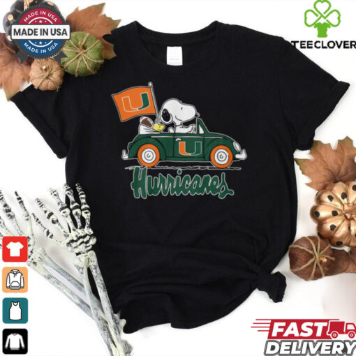 Snoppy In Car The Miami Hurricanes 2024 Shirt