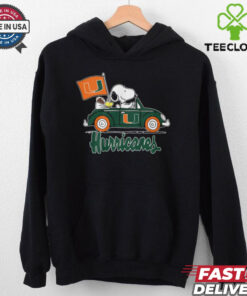 Snoppy In Car The Miami Hurricanes 2024 Shirt