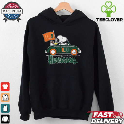 Snoppy In Car The Miami Hurricanes 2024 Shirt