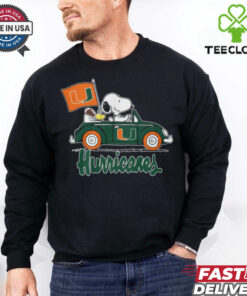 Snoppy In Car The Miami Hurricanes 2024 Shirt