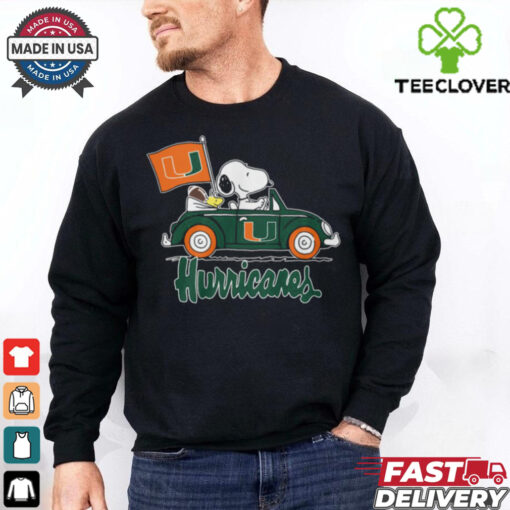 Snoppy In Car The Miami Hurricanes 2024 Shirt