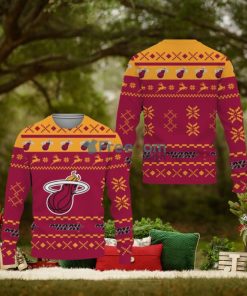Snow Santa Pattern Logo Miami Heat Tree Ugly Christmas Sweater New For Fans Gift Christmas