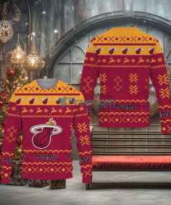 Snow Santa Pattern Logo Miami Heat Tree Ugly Christmas Sweater New For Fans Gift Christmas