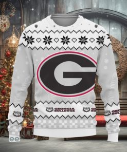 Snow Team Logo Georgia Bulldogs Gifts For Fan Christmas Tree Ugly Christmas Sweater AOP