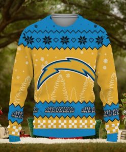 Snow Team Logo Los Angeles Chargers Gifts For Fan Christmas Tree Knitted Christmas Sweater