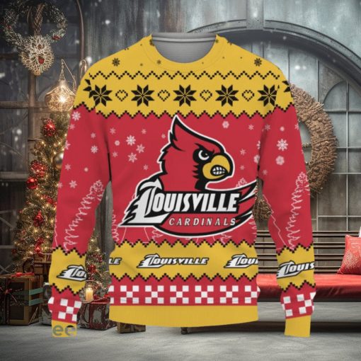 Snow Team Logo Louisville Cardinals Gifts For Fan Christmas Tree Ugly Xmas Sweater