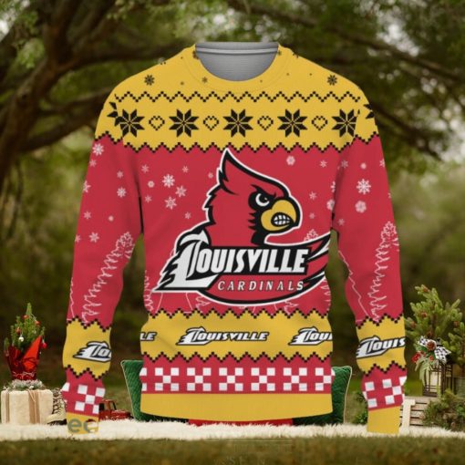Snow Team Logo Louisville Cardinals Gifts For Fan Christmas Tree Ugly Xmas Sweater