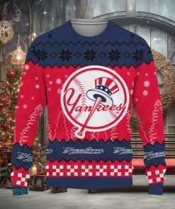 Snow Team Logo New York Yankees Gifts For Fan Christmas Tree Ugly Xmas Sweater