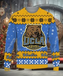 Snow Team Logo UCLA Bruins Gifts For Fan Christmas Tree Knitted Christmas Sweater AOP