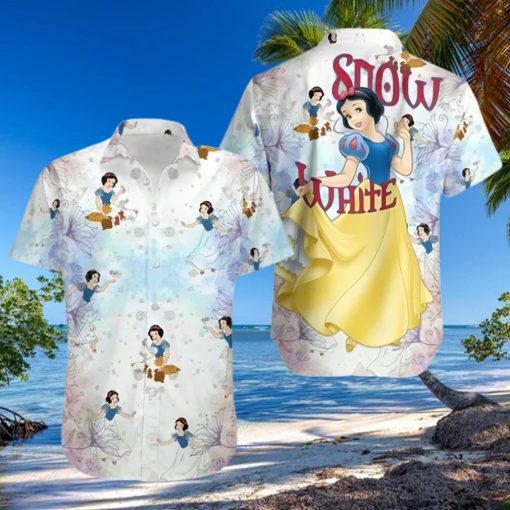 Snow White Princess Disney Blue White Floral Disney Cruise 2023 Disney Hawaiian Shirt