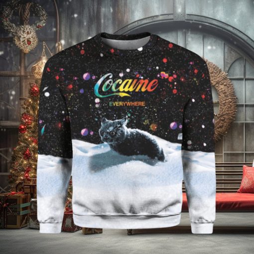 Snow cat cocaine everywhere sweater