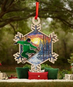 Snowboard Personalized Suncatcher Ornament