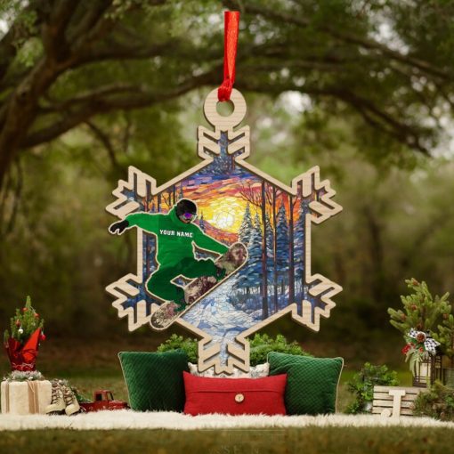 Snowboard Personalized Suncatcher Ornament